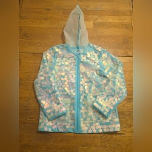 Justice Confetti Raincoat Hooded Mint Green